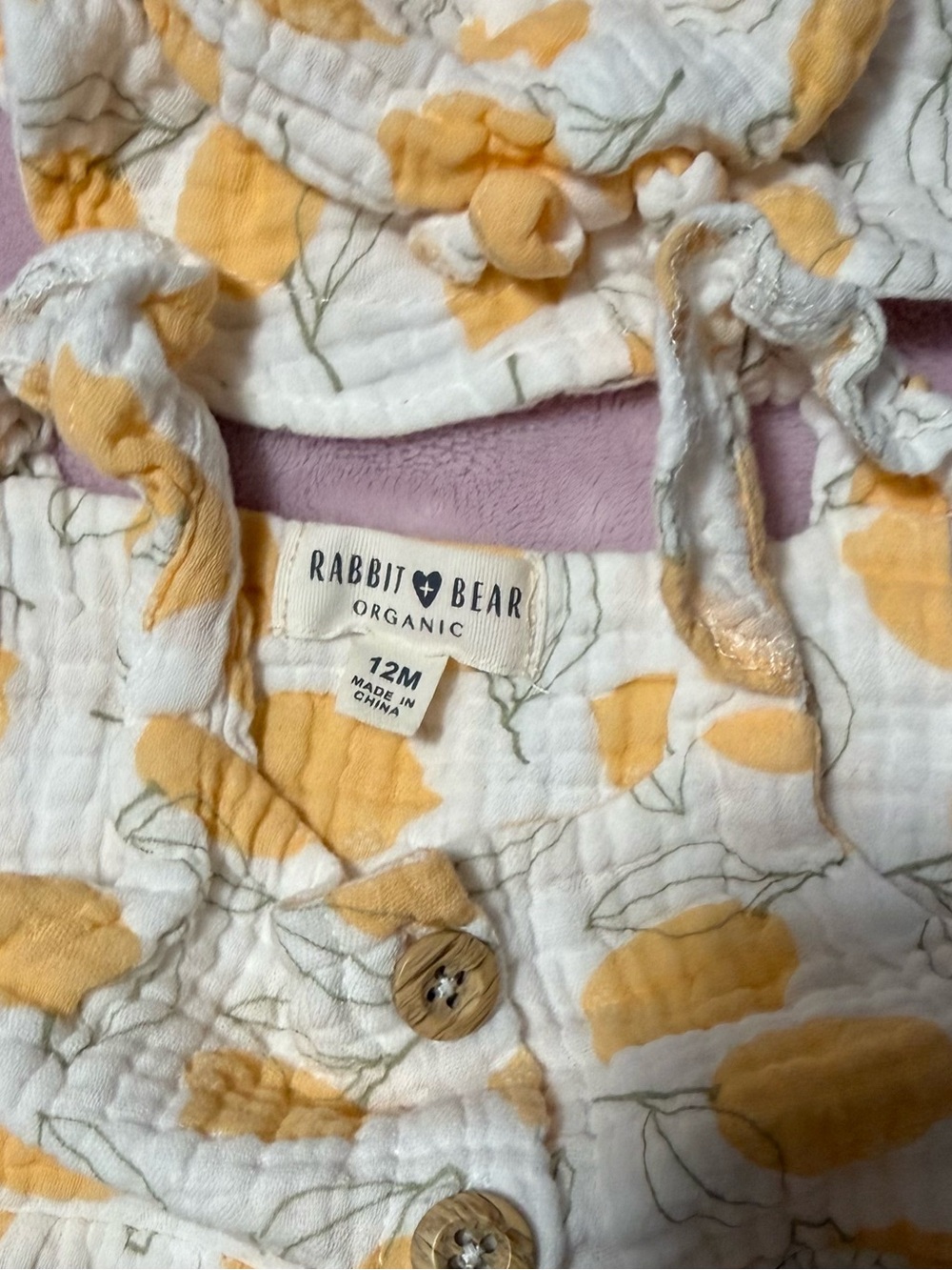 Yellow Floral Baby Romper - 12M